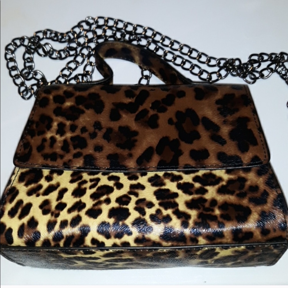 T-SHIRT AND JEANS ANIMAL PRINT FAUX LEATHER BAG